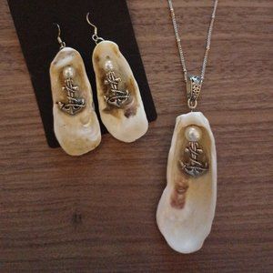 Handcrafted Oyster Shell Necklace & Earrings